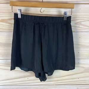 Intimately Free People Shorts‎ Small Black Satin Silky Polyester Pajama Stretch